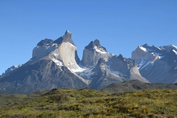 Dramatic Patagonia mountain landscape in southern Chile near Torres del Paine National Park