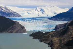 Massive glacier landscape in Chilean Patagonia near Puerto Natales and Torres del Paine